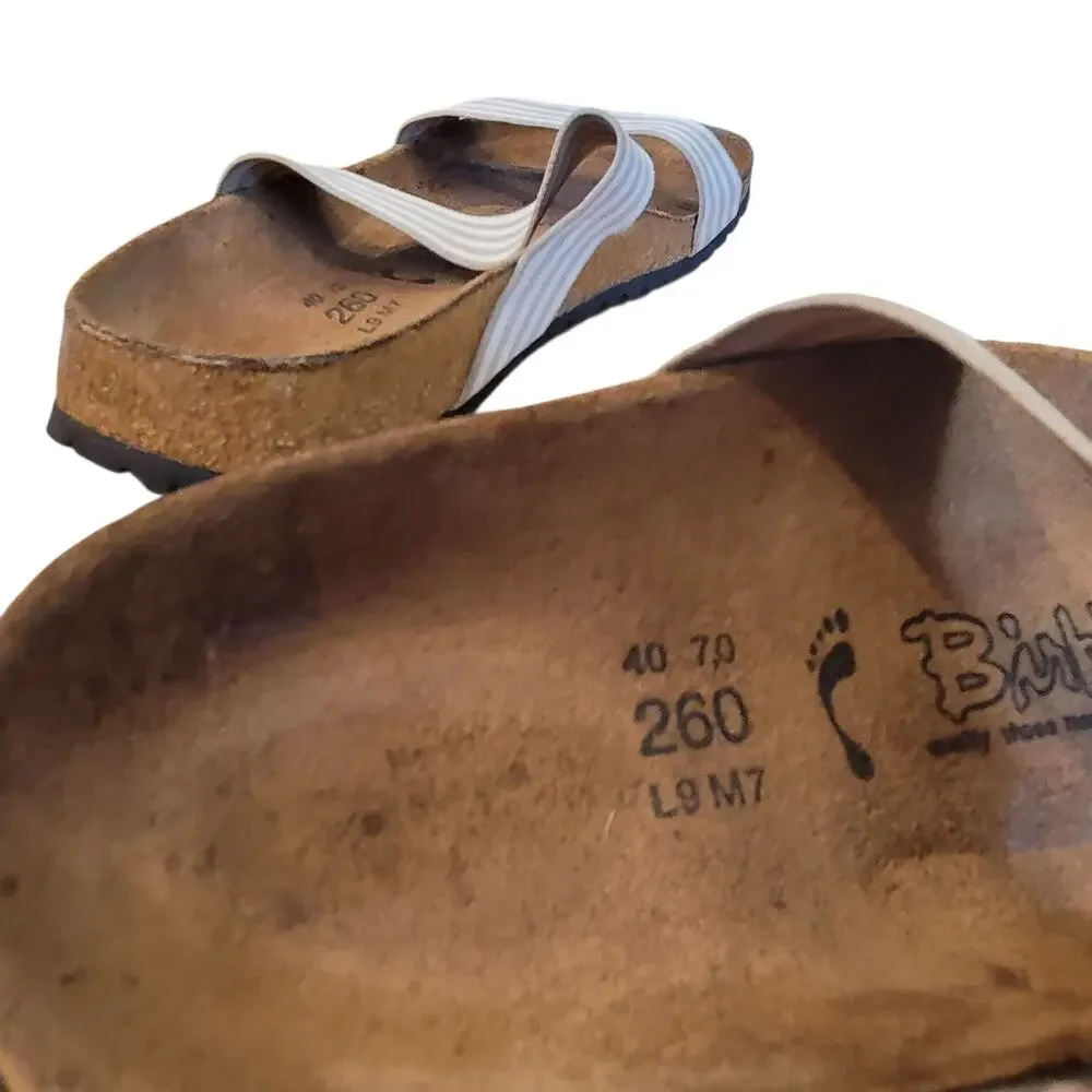 Birkenstock Birkies Womens Curacao Stripe Stretch Straps Sandal Slides 40